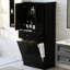 Rangement de salle de bain avec 2 salles de lavage - Finition noire et portes d'armoire au design fonctionnel grande capacité-1223725554