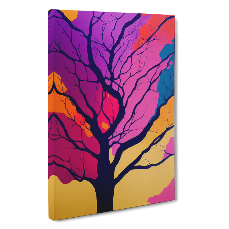 Abstract Tree In Colour No.5 - Wrapped Canvas Print, 50cm H x 35cm W x 3cm D