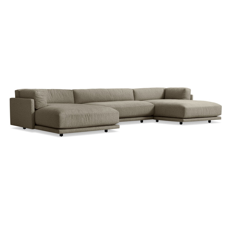 Sunday U-Shaped Sectional, Sanford Black Crossweave