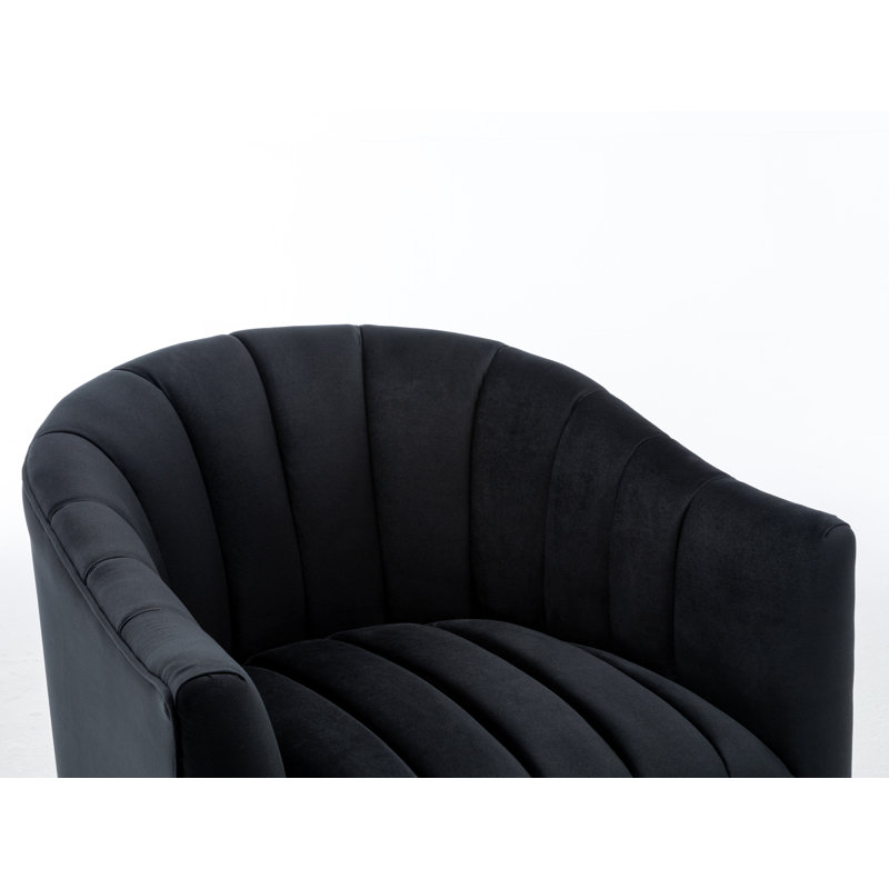 Velours capitonné large de 28 po Murrow, Velours noir, 1