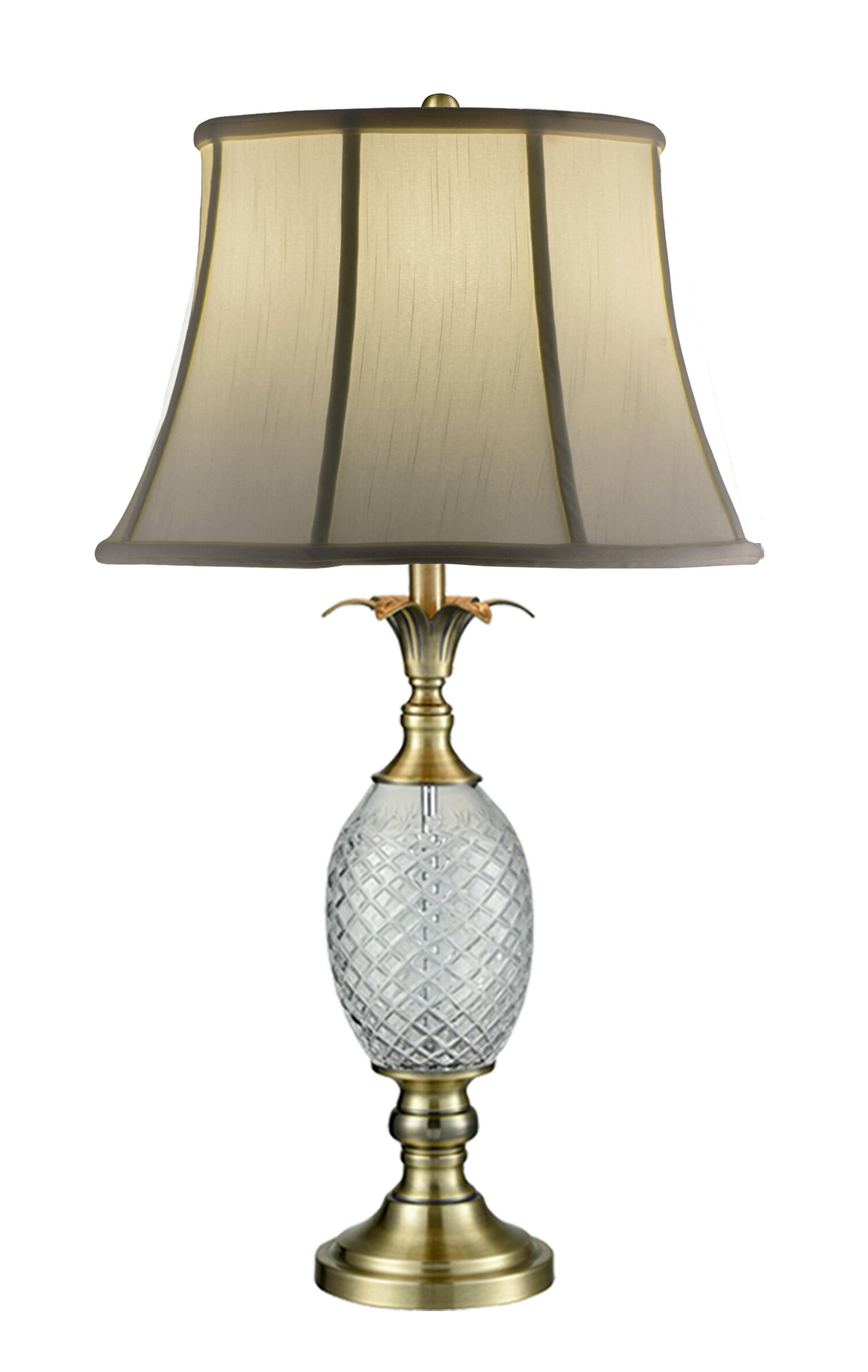 Beautiful Small Waterford Crystal And Brass Table Lamp