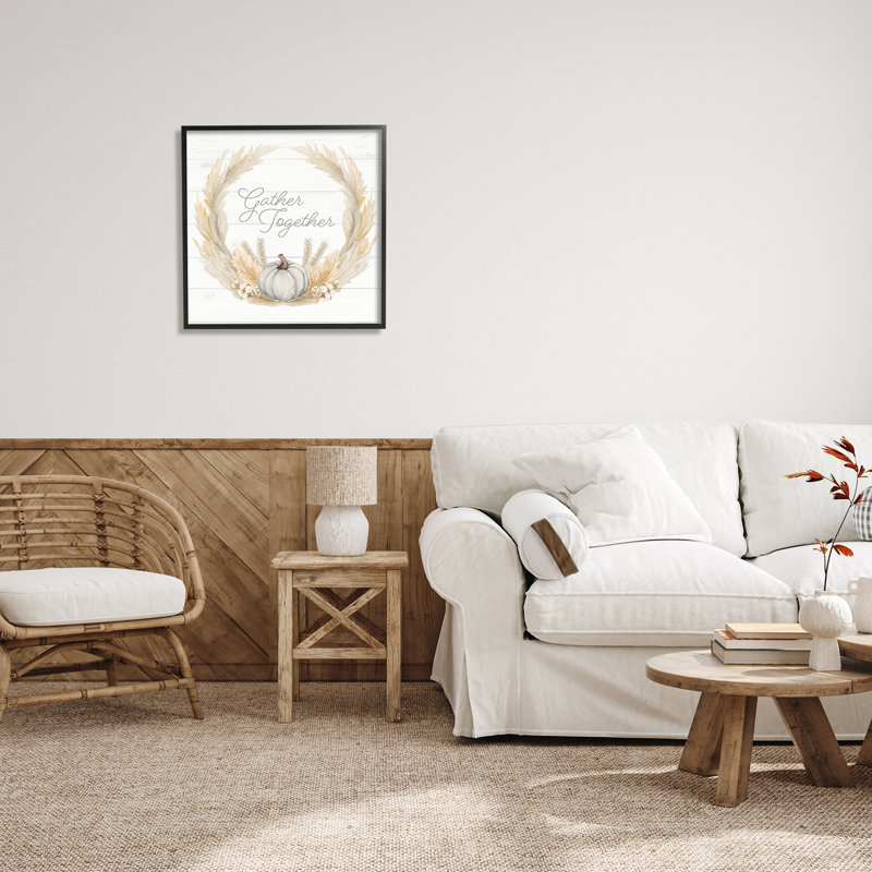 Gather Together Family Sentiment, H 24 po x l 24 po x P 1,5 po, Giclée encadrée noir minuit
