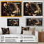 Dahlia noir et doré - Art mural sur toile floral et botanique-909207601-909207600