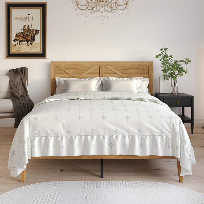 Lit plateforme double Oxnard, Chêne clair, Lit double