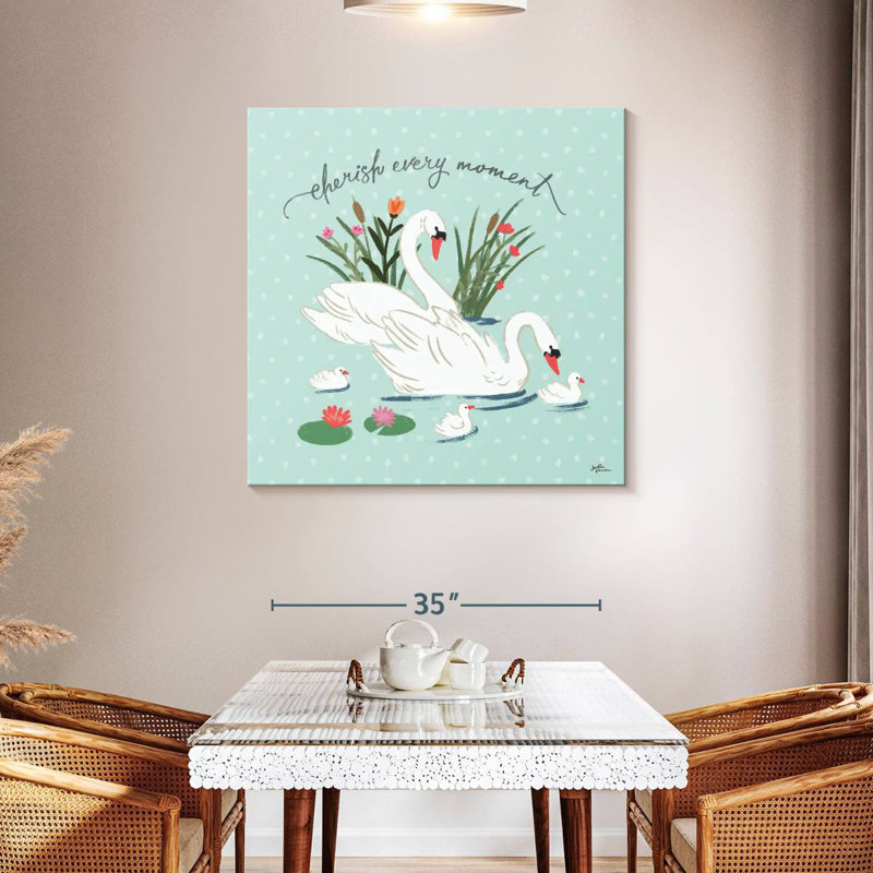 Tergel Swan Lake IV Mint, 39" H x 39" W