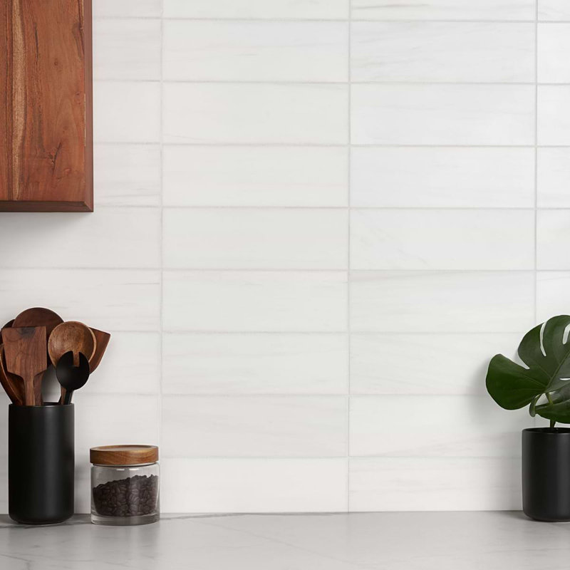 Bianco Dolomite 4x12 Polished Marble Subway Tile