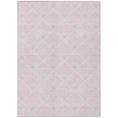Washable Geometric Indoor / Outdoor Rug