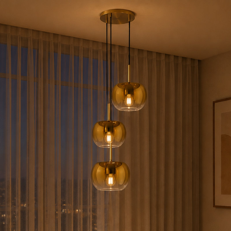 Samar 3 - Light Pendant, Brushed Gold/Copper
