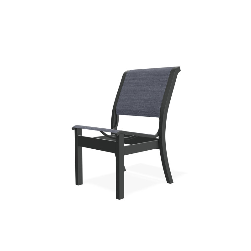 Chaise d'appoint empilable en polymère de qualité marine Leeward Sling, Graphite, Destiny Steel