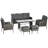 Wicker 5 - Person Patio Conversation Sets with Cushions
