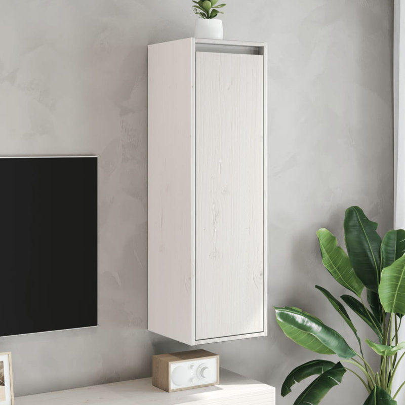 Goeffrey 100cm H x 30cm W Solid Wood Floating Bookcase, White, 2