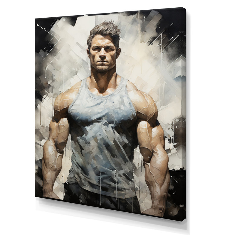 Tristyn - Musculation physique ciselée sur toile, H 44 po x l 34 po x P 1,5 po, Toile tendue