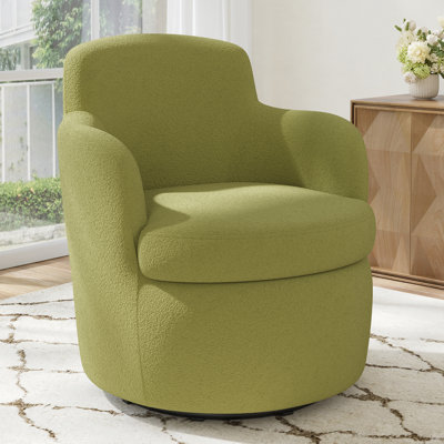 Fauteuil demi-tonneau pivotant à 360 ° Modern, fauteuil d'appoint Boucle, canapé simple rembourré