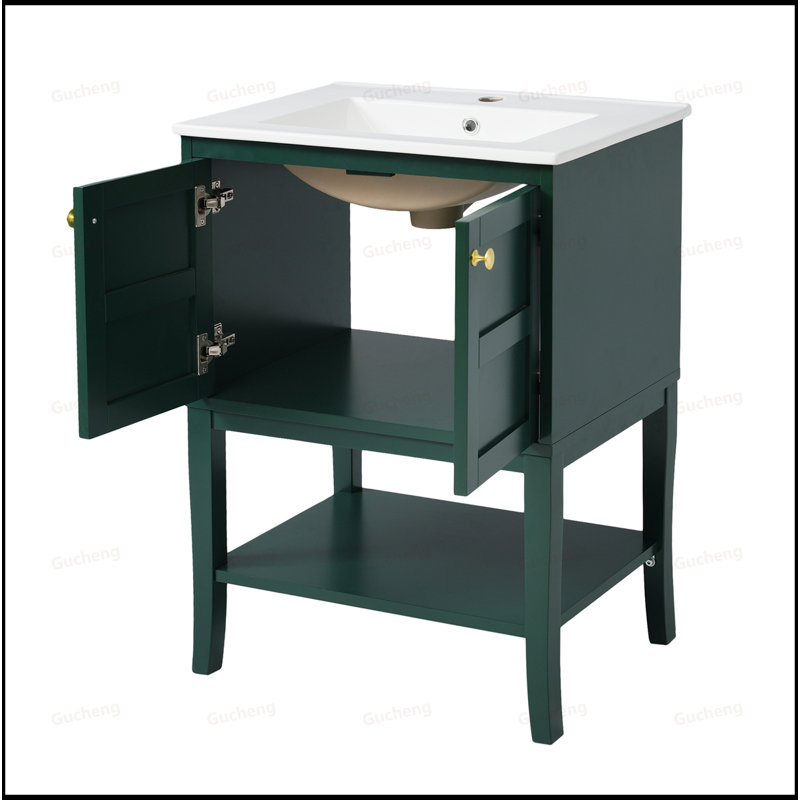 24Inch Bathroom Vanity With One Open Shelf