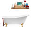 Baignoire de trempage sur pattes 67 "avec drain, pattes et plateau en bambou 67" Streamline-50896463-50896466