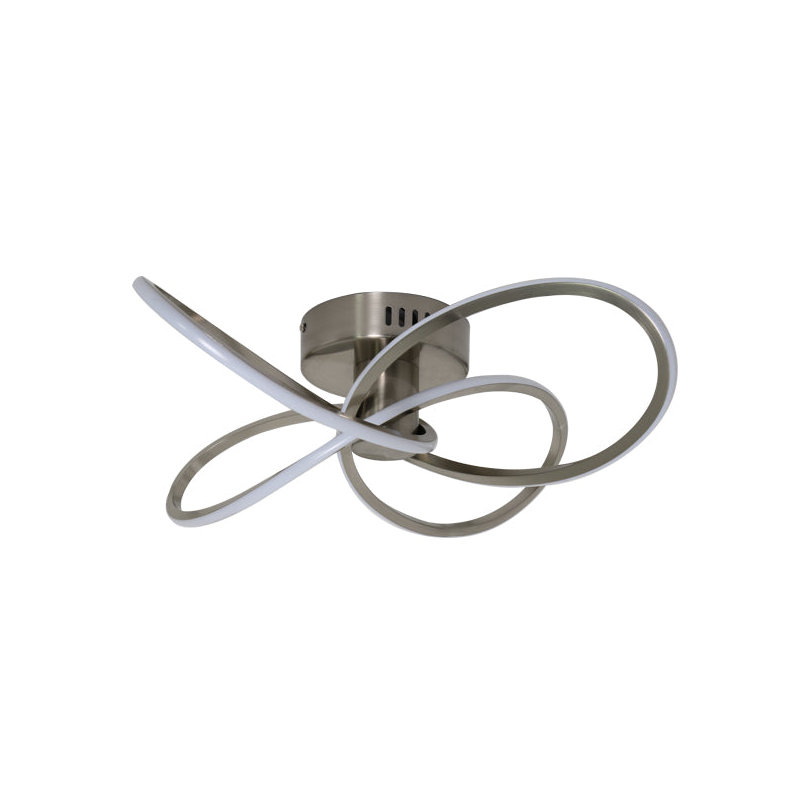 LED Semi Flush Mount, Satin Nickel, 12cm H x 46cm W x 46cm D