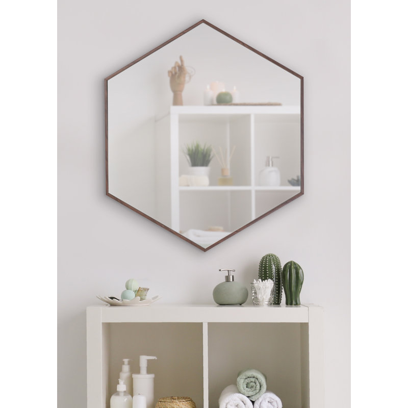 Miroir décoratif Logsdon, Noyer brun, 25 po x 22 po