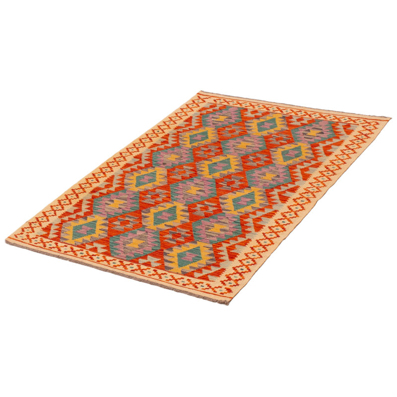 One-of-a-Kind 4'1" X 5'9" New Age Wool Area Rug in Light Red