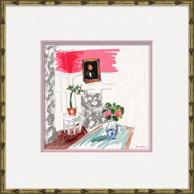 Interiors - Pink Living Room Giclee Print by Dana Gibson