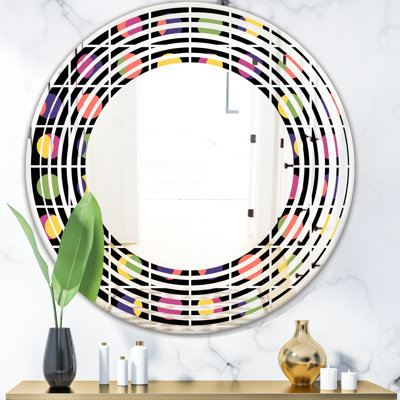 Wave Circular Moons Modern Frameless Wall Mirror