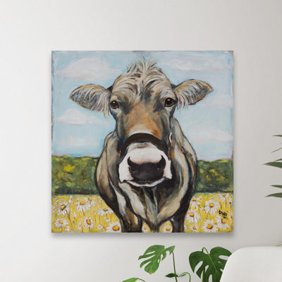 « spring cow », reproduction d’art sur toile tendue