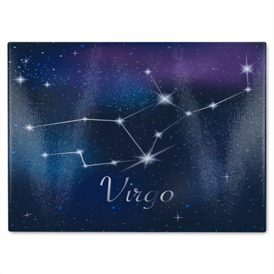 Zodiac Sign Virgo Dining Glass Chopping Board
