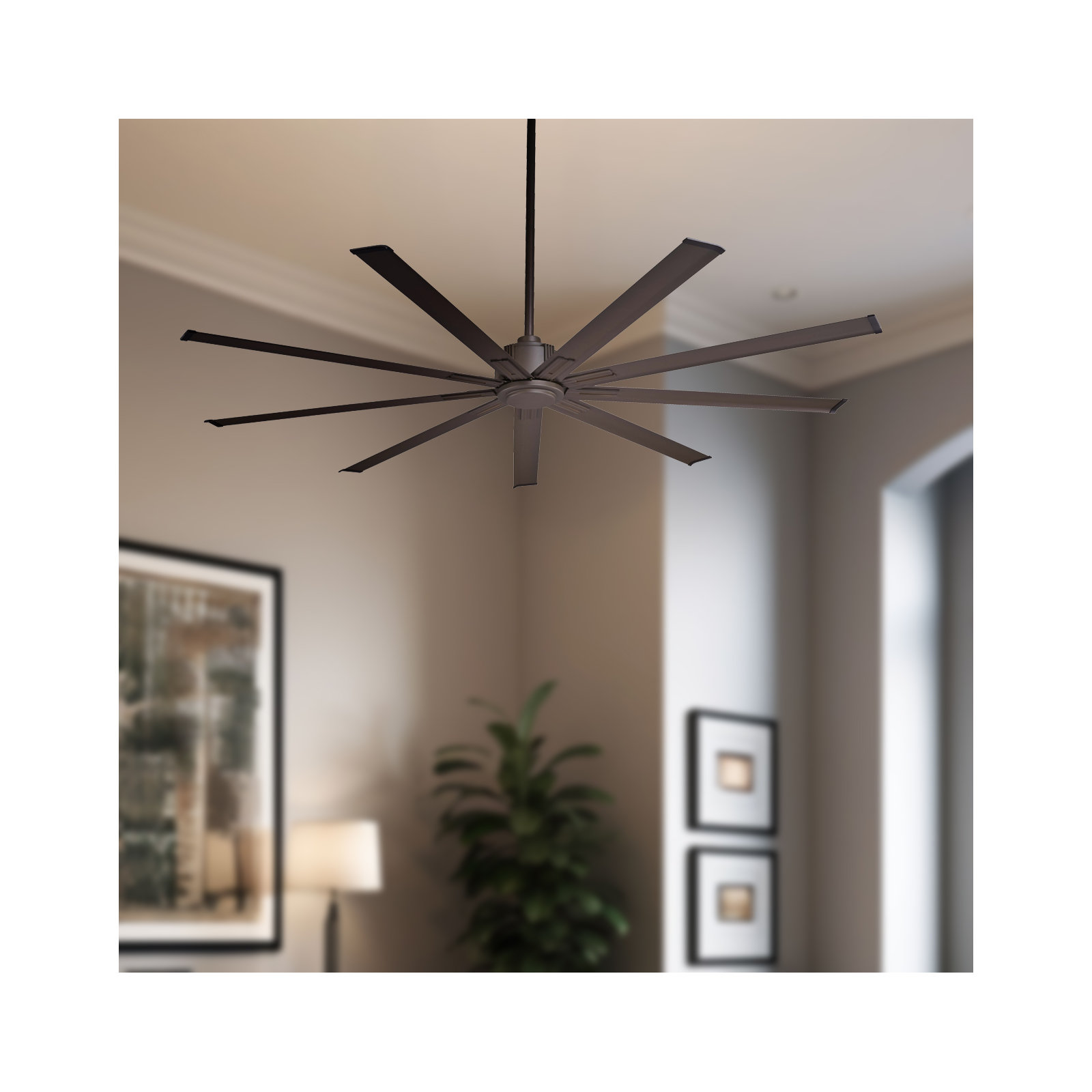 72" Xtreme 9 - Blade Standard Ceiling Fan with Remote Control, Oil Rubbed Bronze
