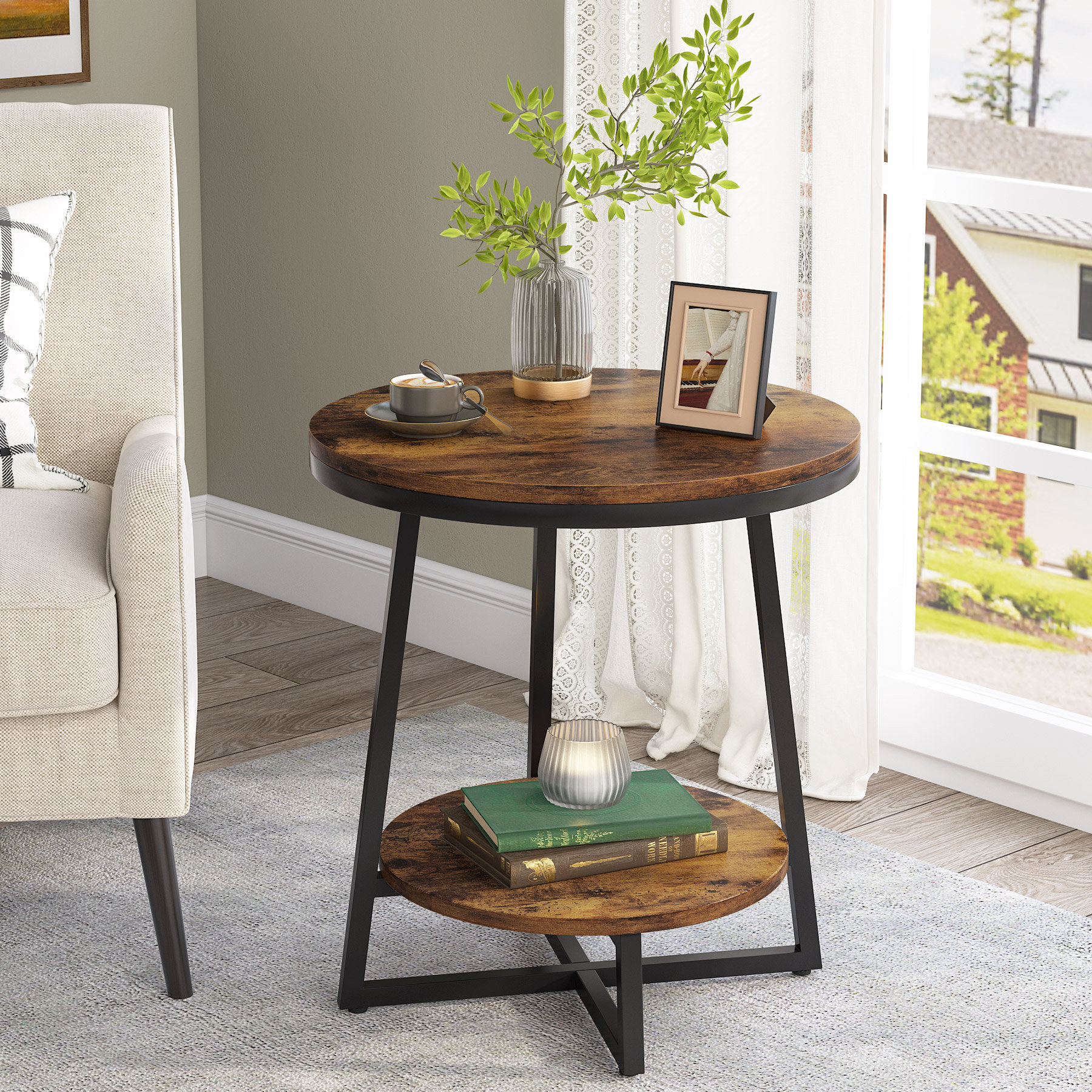 Everly Quinn 23.62'' Tall Frame End Table Side Table & Reviews | Wayfair