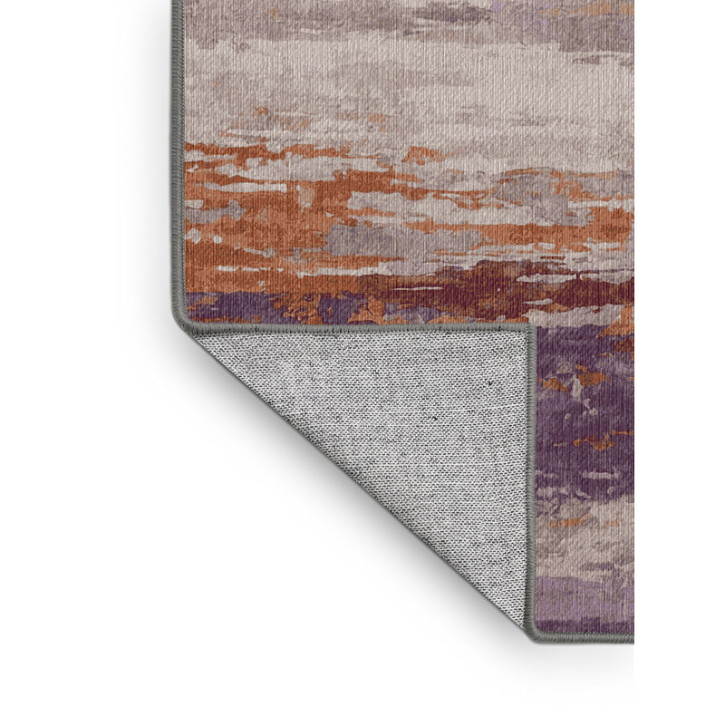 Machine Washable Brown Area Rug, Rectangle 5' x 7'