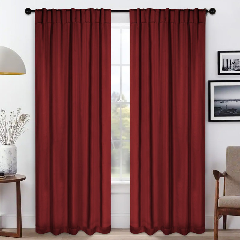 Rideaux obscurcissant et passe-tringle Levatt Classic, Sangria, L 52 po x L 108 po