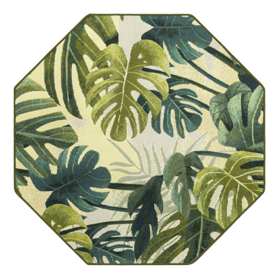 Tapis intérieur / extérieur floral Cindina