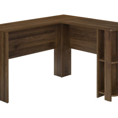 Computer Desk, Home Office, Corner, Storage Shelves, 48"L, L Shape, Work, Laptop, Brown Laminate, Contemporary, Modern