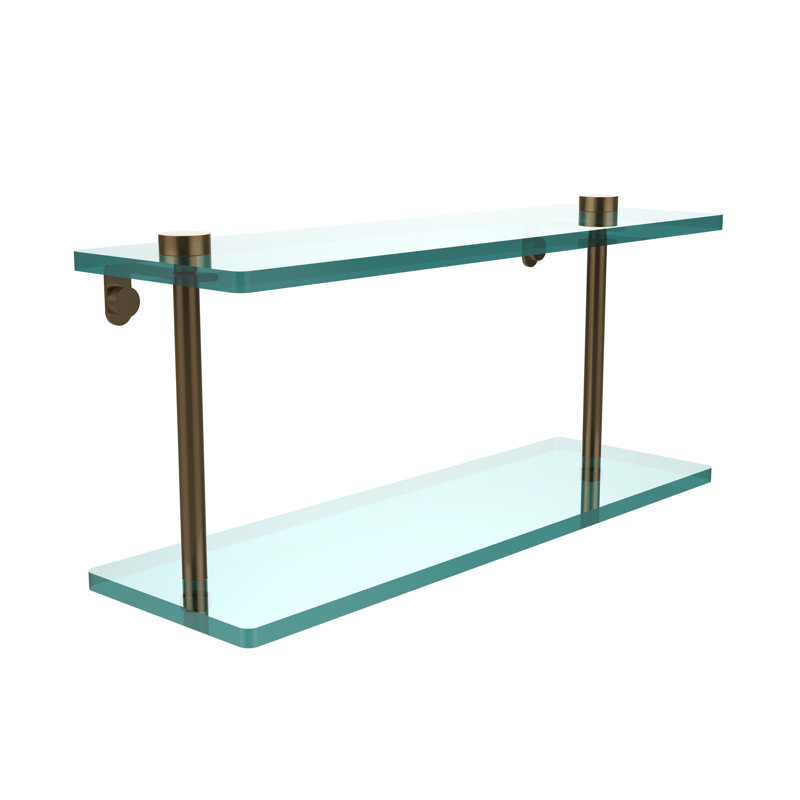 Gober 2 Piece Tiered Shelf, Brushed Bronze, 16"