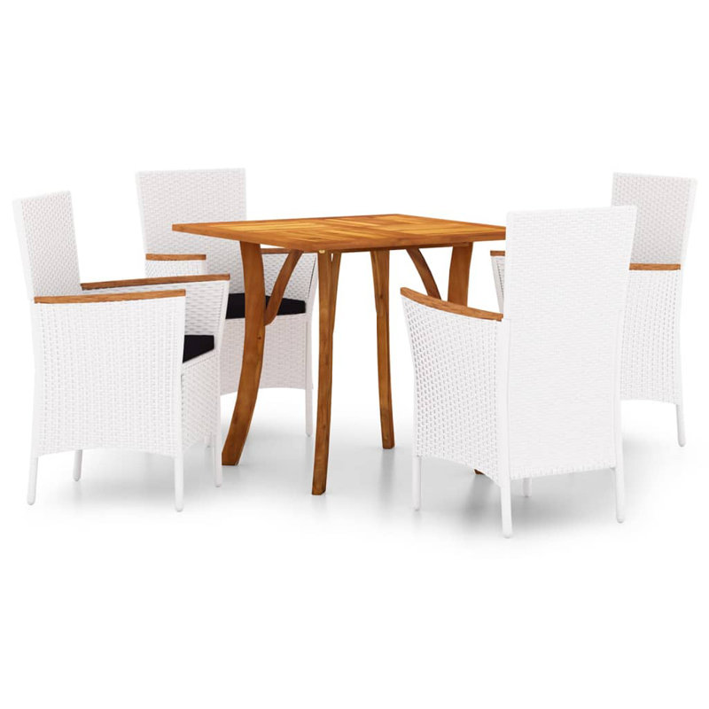Ensemble repas 5 pièces Lawenda - blanc, H 29,53 po x L 33,46 po x l 33,46 po