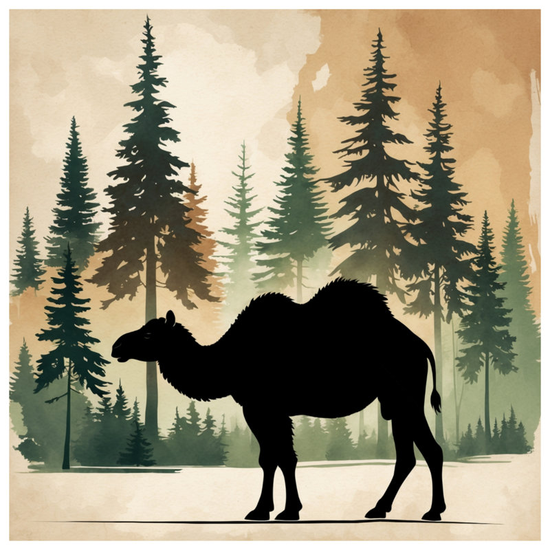 Rideaux de fenêtre Camel In Forest, 50 po x 92 po - 1 panneau, Blocage