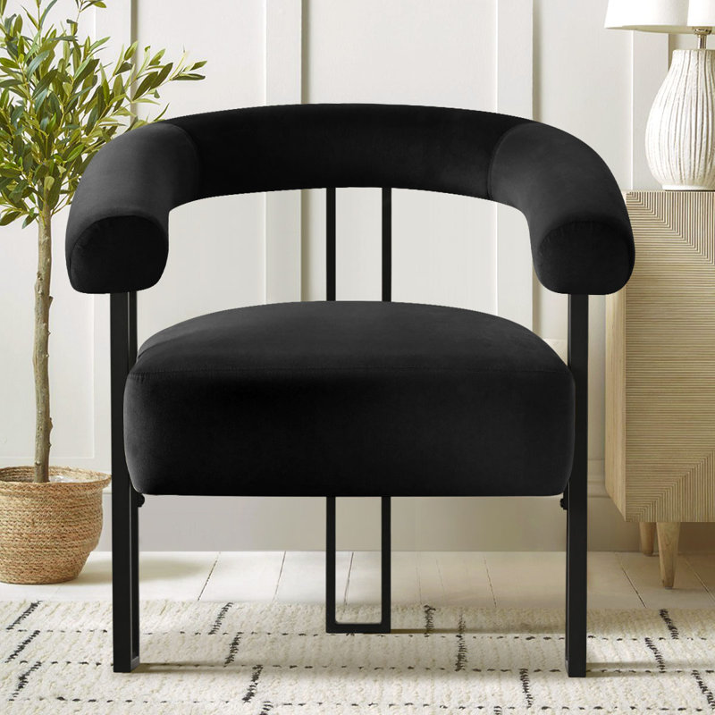 Fauteuil d'appoint moderne 3 po Kristinn, Noir