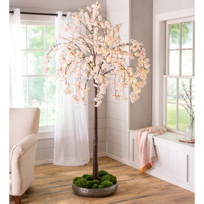 6' Lit Faux Weeping Cherry Tree