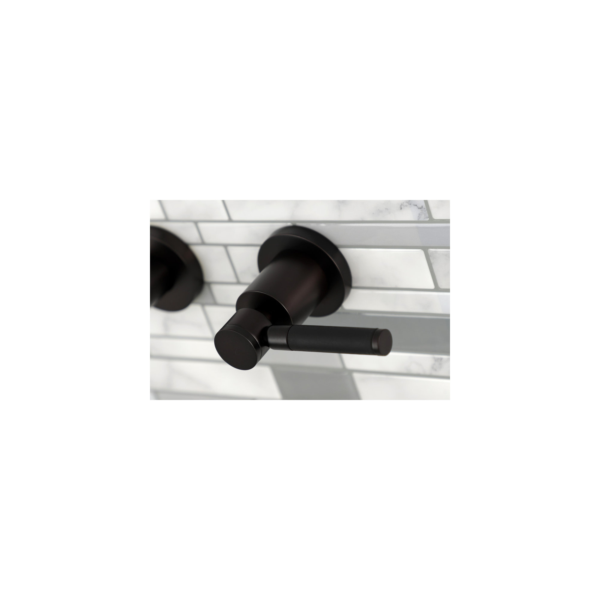 Kingston Brass Kaiser Two-Handle 3-Hole Wall Mount Bathroom Faucet, Oil Rubbed Bronze