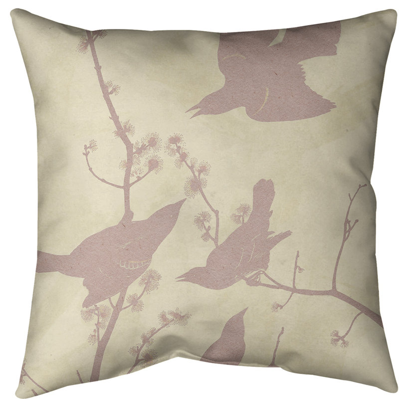 Coussin starling à oreilles, Jaune / Rose, Polyester sergé