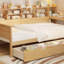 Lit de jour en bois avec tablettes de rangement, lit multifonctionnel avec deux tiroirs de rangement et bureau d'étude (lit de jour)-1281976911-1281976908