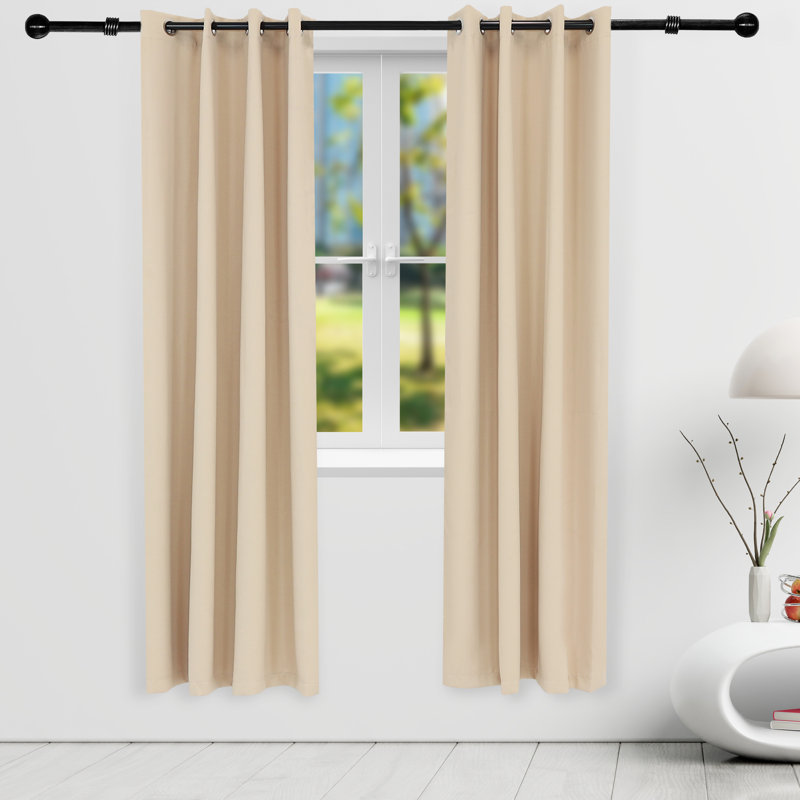 Kayenta Solid Blackout Indoor or Outdoor Curtains with Grommets - Gray - 52" x 95", 52" W x 95" L, Gray