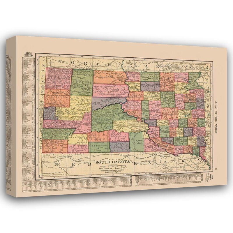 Art sur toile tendu Lark Manor ™ Hammond Gallery: South Dakota - Hammond 1910 USSD0001, H 28 po x l 35 po