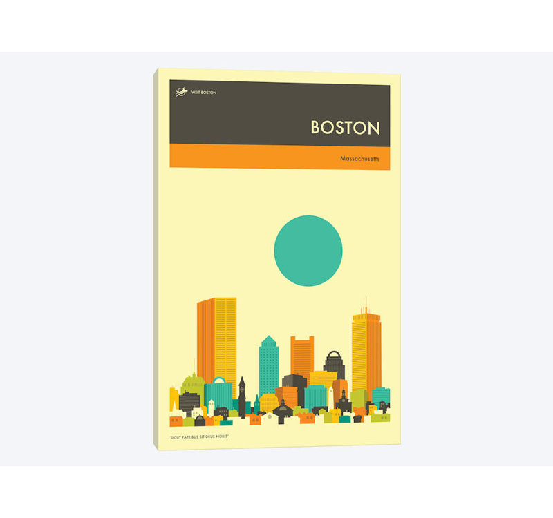 « boston horizon ii », impression sur toile, H 12 po x l 8 po x P 0,75 po, Toile tendue, Pas de tapis