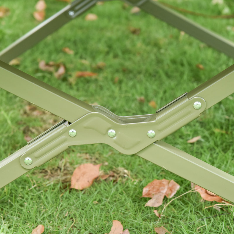 Green Portable Camping Cot Tent with Air Mattress and Sleeping Bag