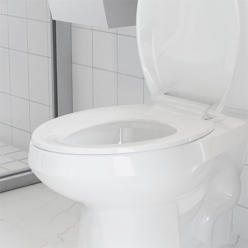 Global Commercial Toilet Seat with Built-In Toddler Potty Training, Soft Close, Quick-Release Hinges, Fits Round & Elongated, Durable PP, Quiet Close - Commercial Grade