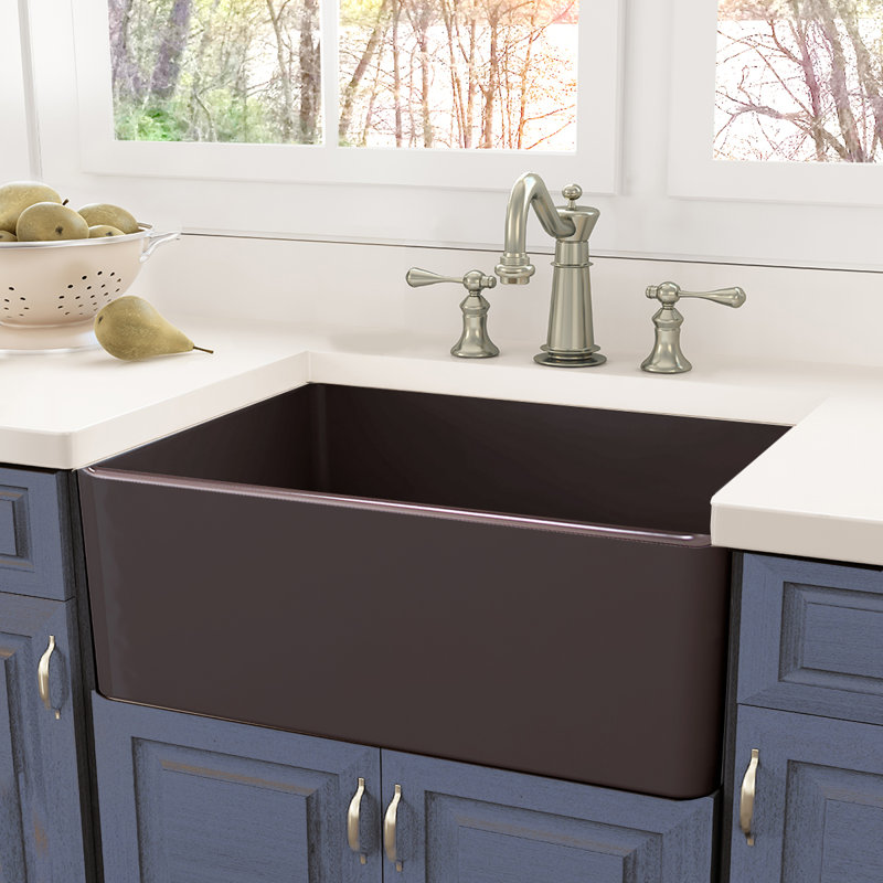 Pranav 30.25 " L Single Bowl Fireclay Kitchen Sink
