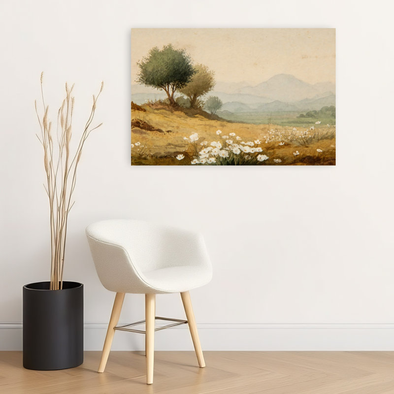 Reproduction d'art mural abstrait blanc, 24" H x 36" W