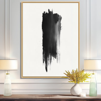 Impression sur toile, coup de pinceau, art mural noir et blanc iv - méditation coup de pinceau