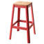 Tabouret de bar en rouge naturel et brillant avec supports en métal pour chambre à coucher-403637609
