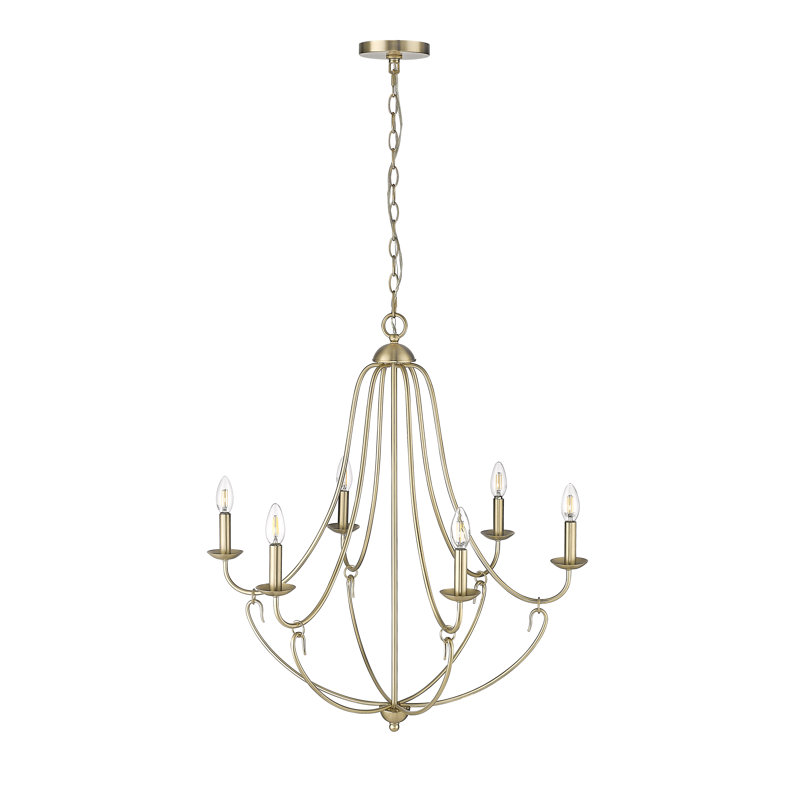 Eisley 6 - Light 28.5" Wide Chandelier, Modern Gold